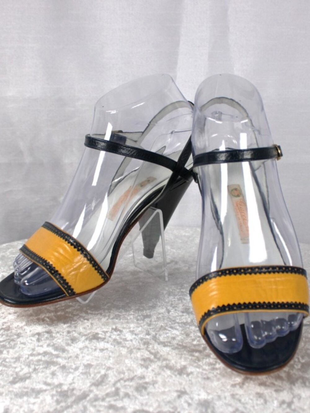 Vintage Gucci S.P.A. Leather Cone Heel Sandals Size 36B Italy Authenticated - Picture 3 of 13